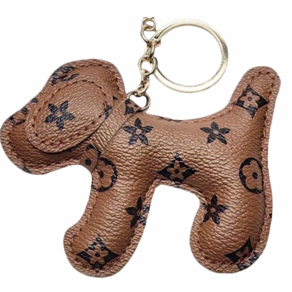Brown Dog Keychain fashion upcycled